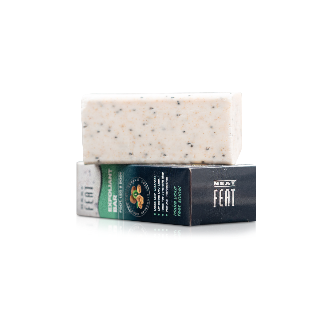 Bar of soap with packaging on a white background