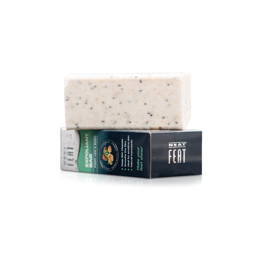 Bar of soap with packaging on a white background