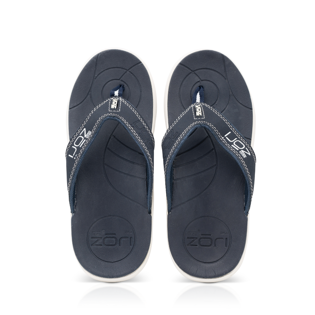 Neat Zori Navy/White Orthotic Thong Water Resistant and Comfortable (NZ)