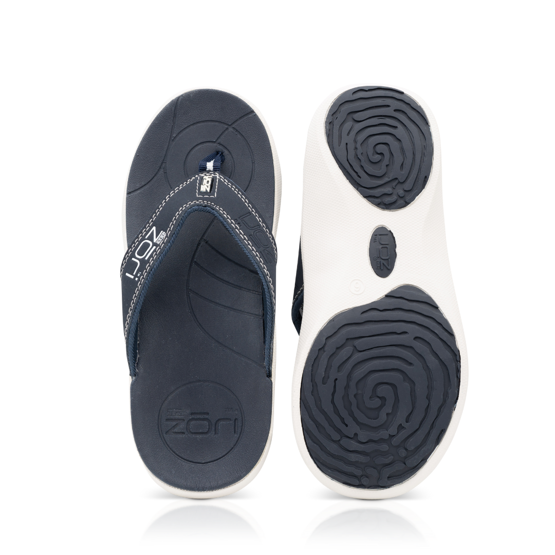 Neat Zori Navy/White Orthotic Thong Water Resistant and Comfortable (NZ)