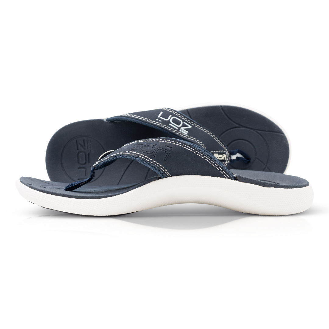 Neat Zori Navy/White Orthotic Thong Water Resistant and Comfortable (NZ)