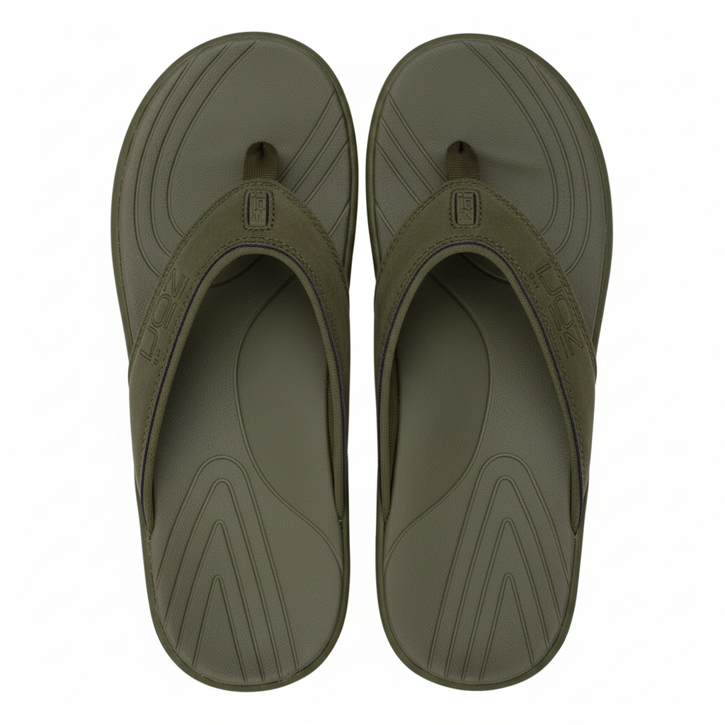 Birds eye view of a pair of Zori green