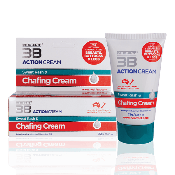 Neat 3B Action Cream 75g tube standing upright next to its outer box packaging.