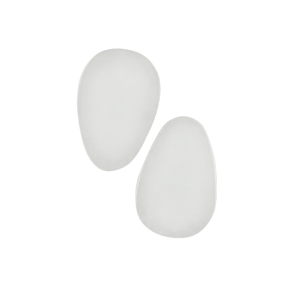 Close-up of the white semi-translucent Femme Gel Heel Cushions.