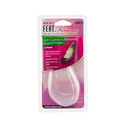 Femme Slimline Gel Arch Cushion & Metatarsal Insole Supporting Arch and Metatarsal - Neat Feat Foot & Body Care