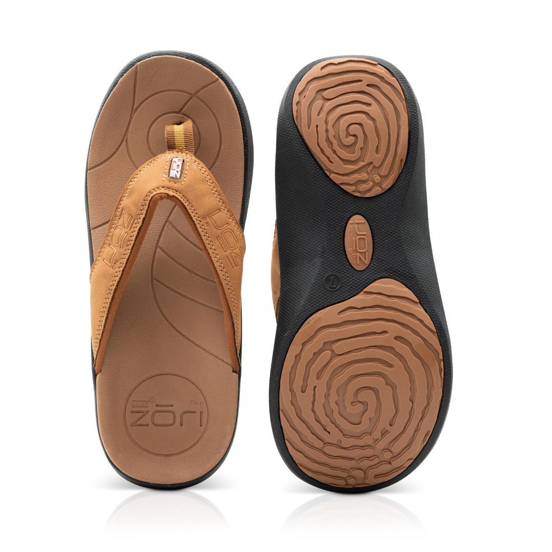 Neat Zori Cognac/Black Orthotic Sandals/Thongs Water Resistant & Comfortable
