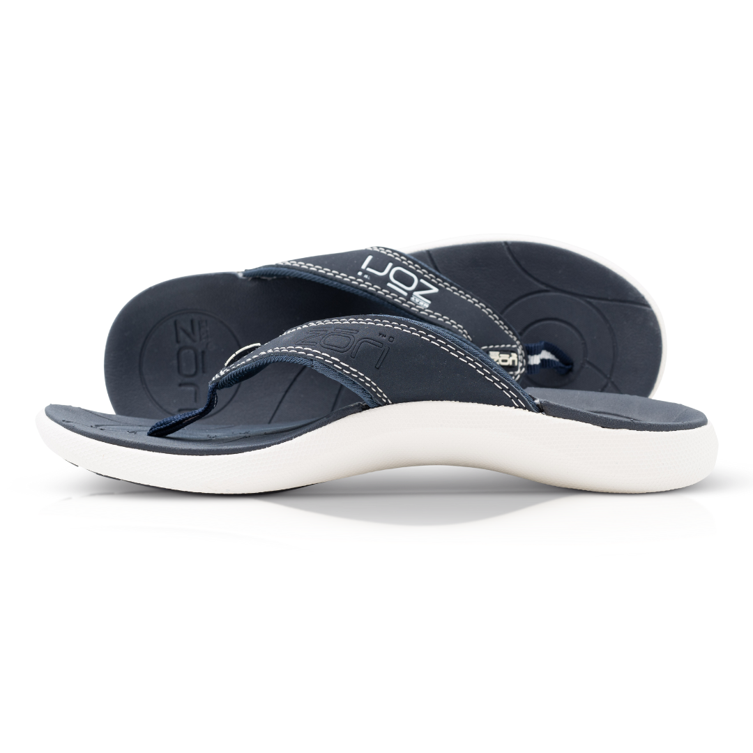 Neat Zori Navy/White Orthotic Thong Water Resistant and Comfortable