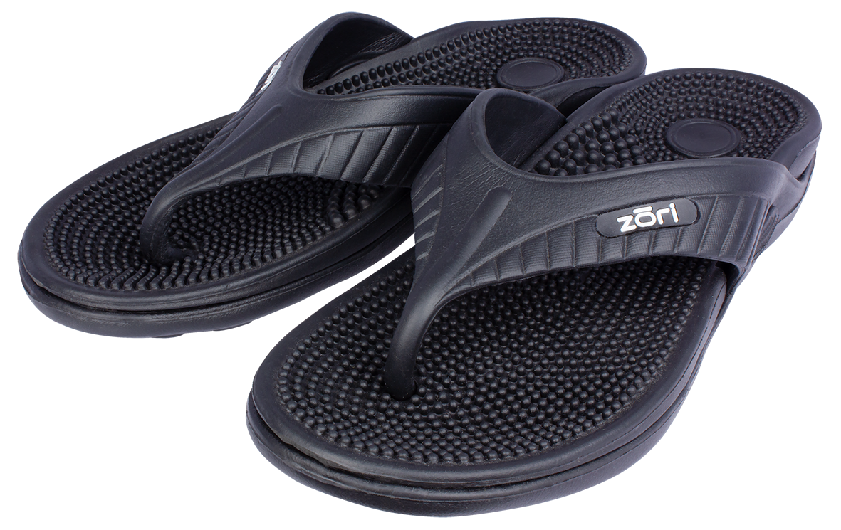 Neat Zori Massage Orthotic Thongs Black: Comfort and Pain Relief With Every Step