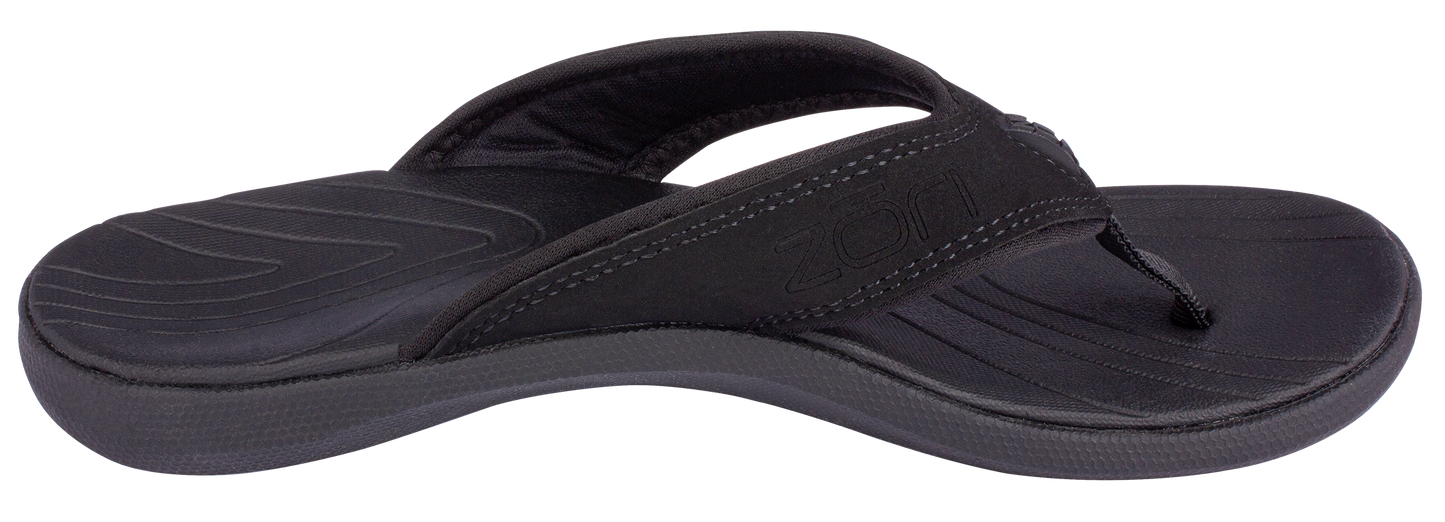NEW COLOR ADDED - Neat Zori Black Slimline Orthotic Thong / Sandal Water Resistant and Comfortable