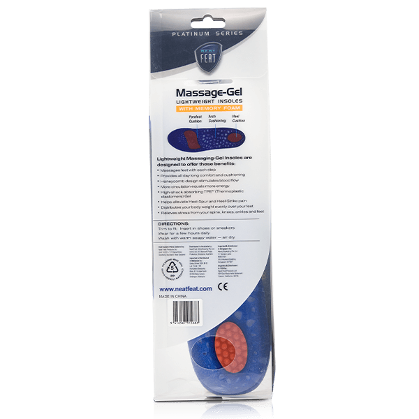 Platinum Series Energy Massage Gel Insole For All Day Comfort - Neat Feat Foot & Body Care